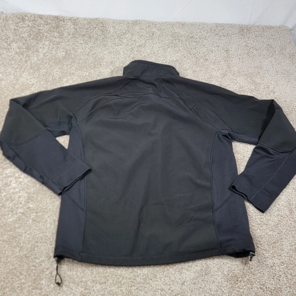 The North Face Mens Sz Medium Jacket Black Quarter Zip Fleece Lined Activewear